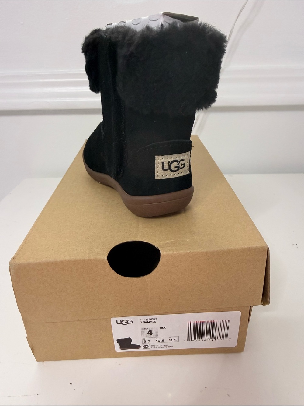 UGG Black Shearling Cuff Mini Boot